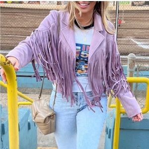 Vici Dolls Faux Suede Fringe Jacket